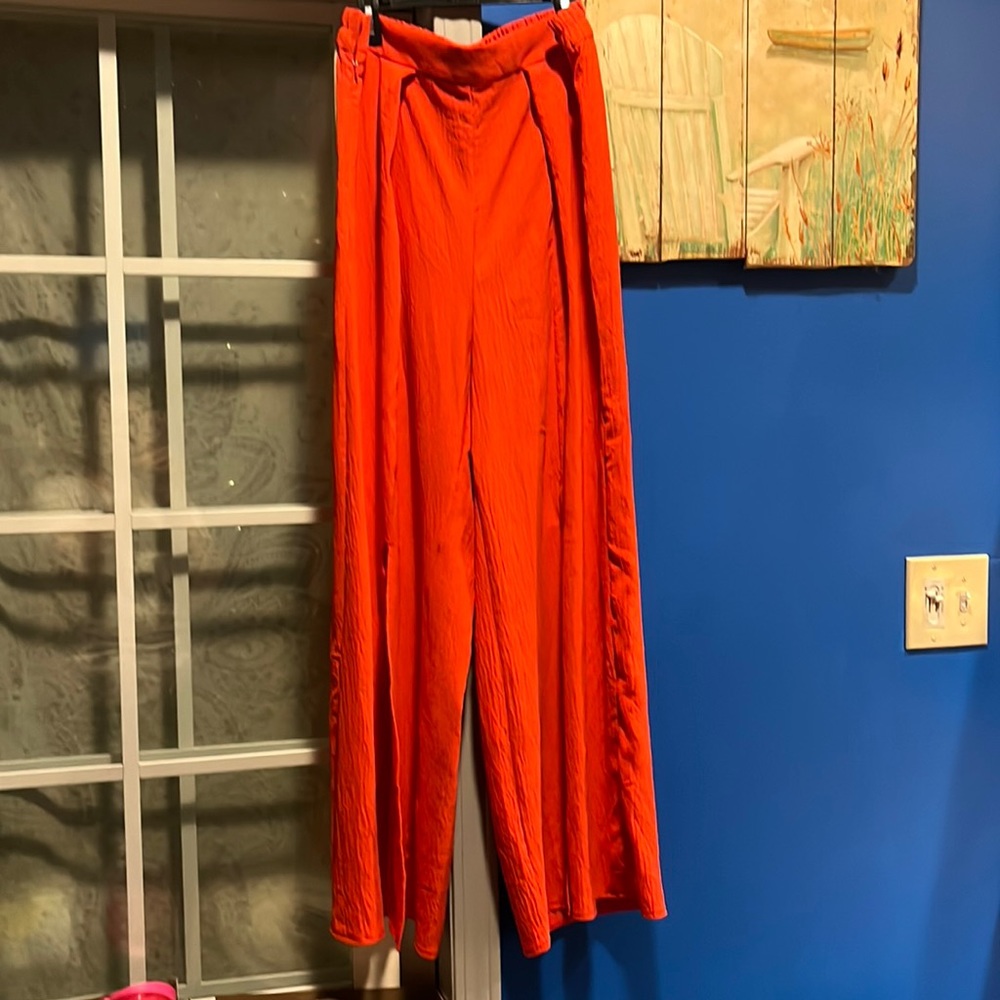 Palazzo style pants with slits both legs size xl no brand